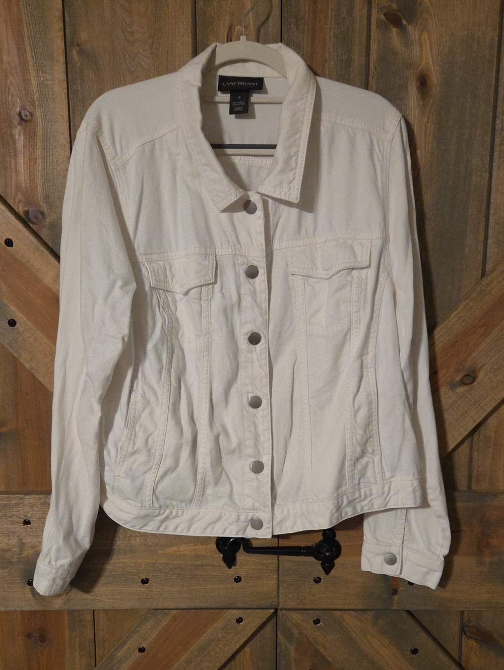 Lane Bryant Women's White Denim Jacket
